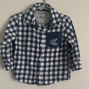 Calvin Klein Kids Blue Plaid Shirt